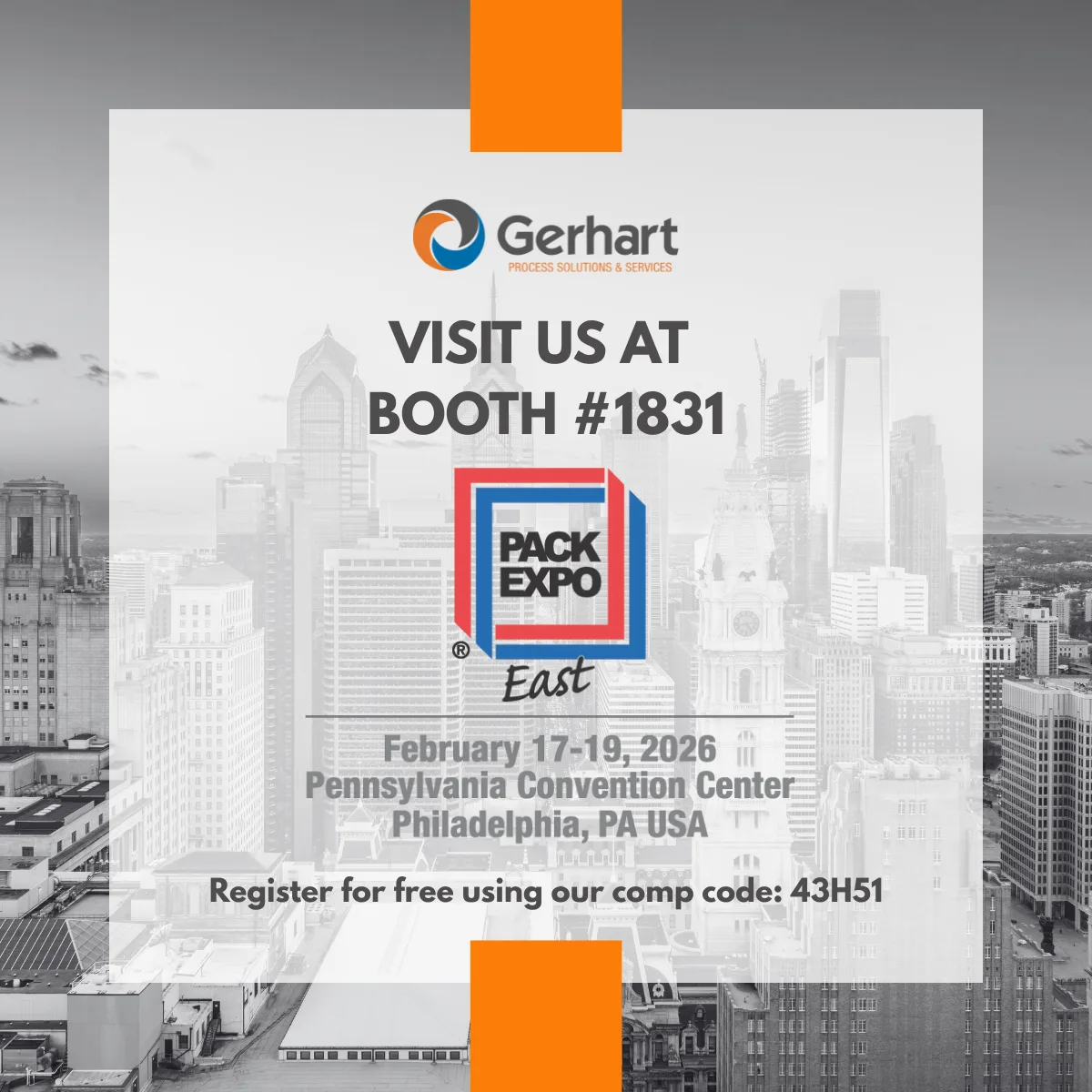 Meet Gerhart at PACK EXPO East 2026
